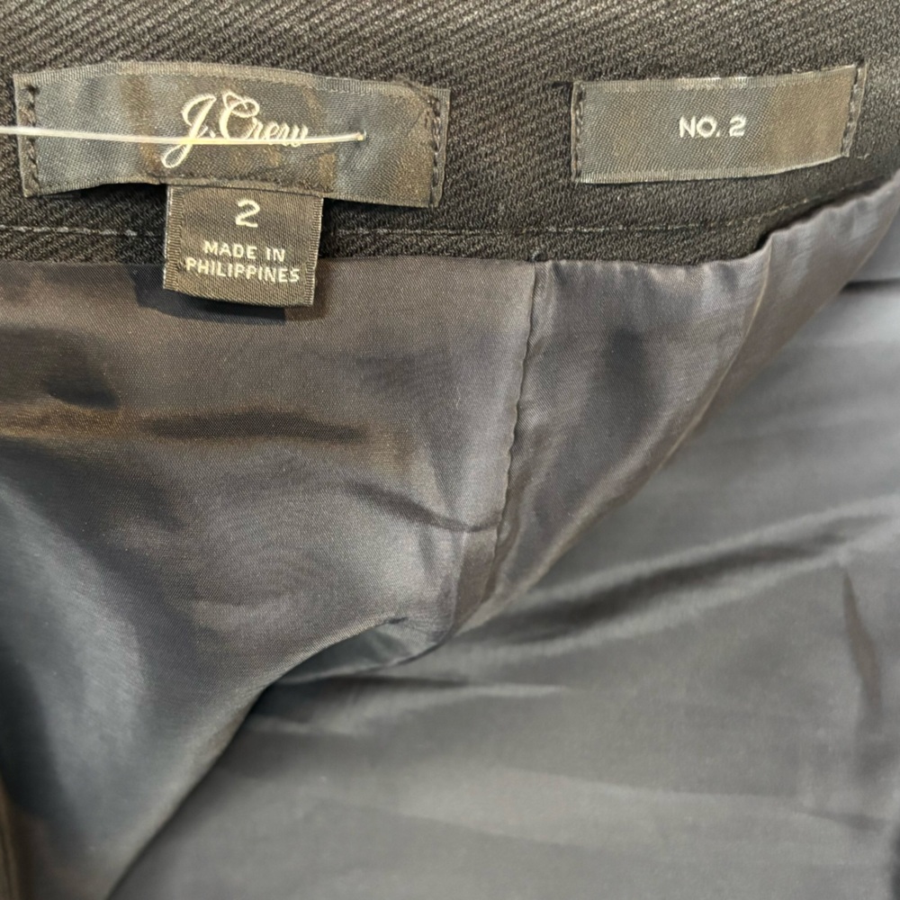 J.Crew NWT No. 2 Pencil Skirt Stretch Twill. Black. Size 2 - Picture 6 of 12